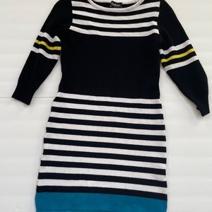 bebe Striped Sweater Dress Size Med- Fits Small